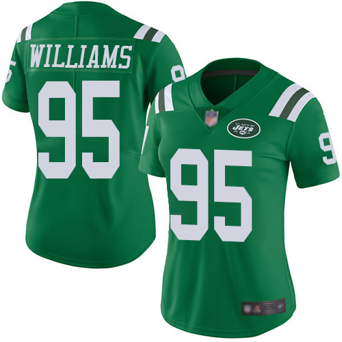 New York Jets Limited Green Women Quinnen Williams Jersey NFL Football #95 Rush Vapor Untouchable->women nfl jersey->Women Jersey